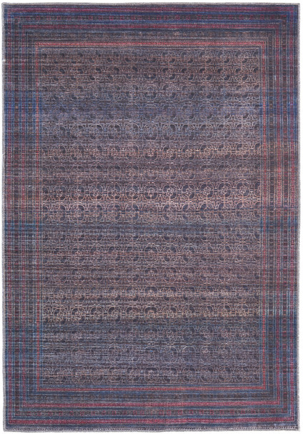 8' X 10' Blue Pink And Purple Floral Power Loom Area Rug