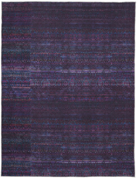 8' X 10' Blue And Purple Striped Power Loom Area Rug