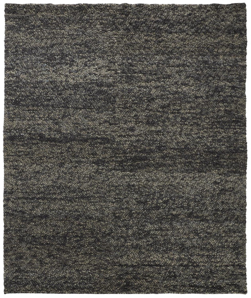 5' X 8' Gray Taupe And Black Wool Hand Woven Stain Resistant Area Rug