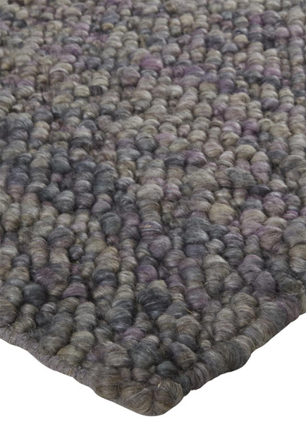 4' X 6' Purple Taupe And Gray Wool Hand Woven Distressed Stain Resistant Area Rug