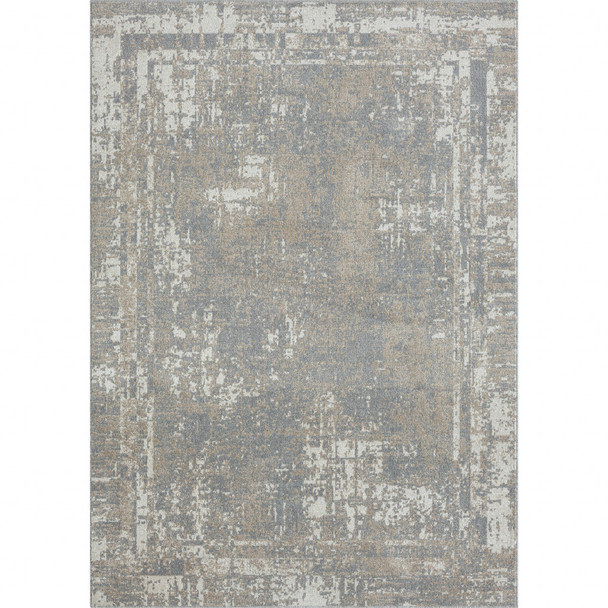 5' X 7' Gray Abstract Distressed Washable Area Rug