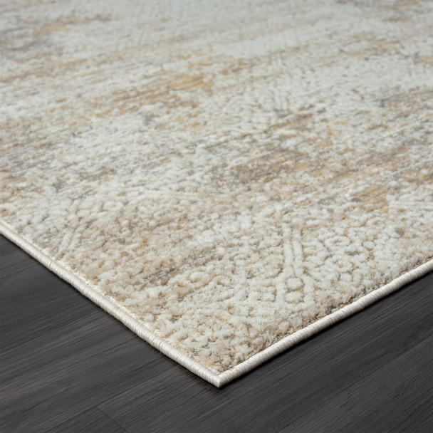 4' X 6' Gray Damask Distressed Area Rug