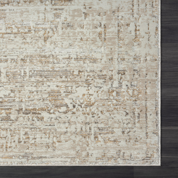 4' X 6' Beige Abstract Distressed Area Rug