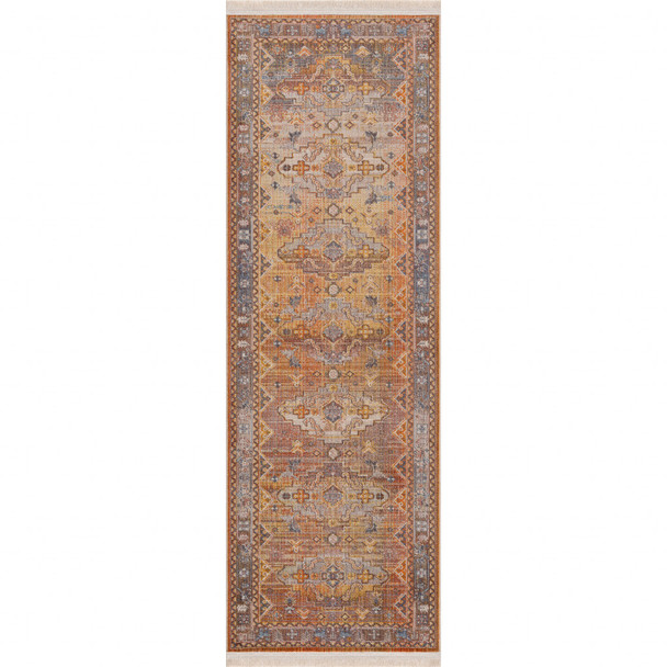 2' X 6' Brown Southwestern Runner Rug