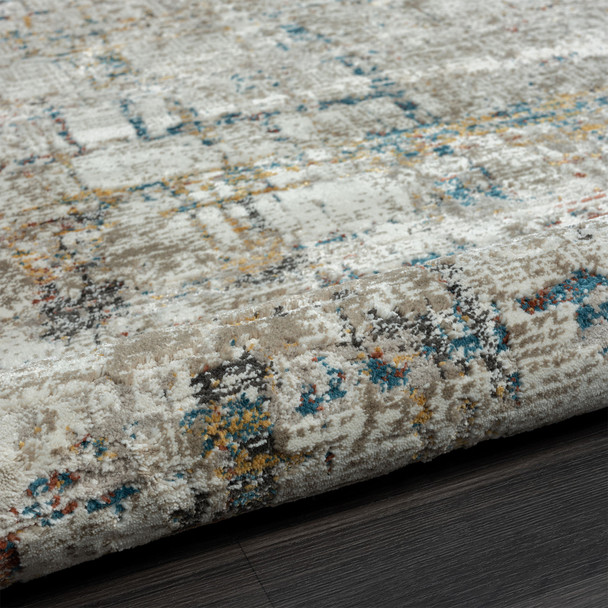 9' X 12' Gray Abstract Distressed Area Rug