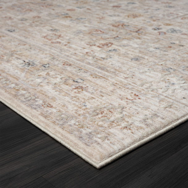 2' X 8' Beige Botanical Runner Rug