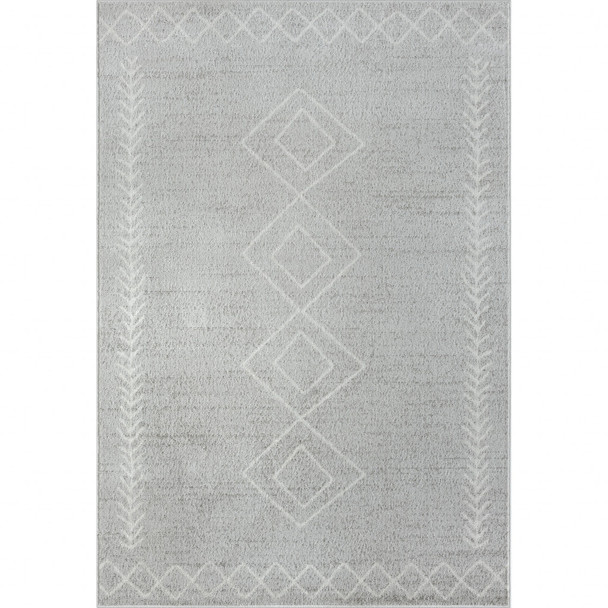 5' X 7' Gray Diamond Area Rug