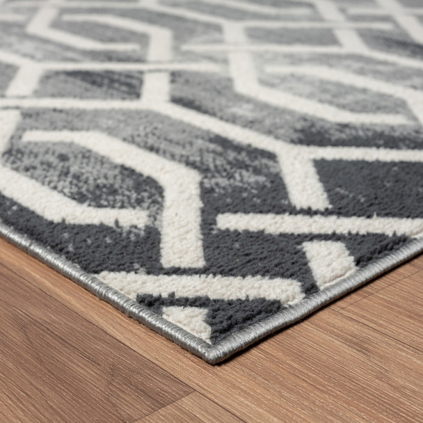 8' X 10' Gray Geometric Area Rug