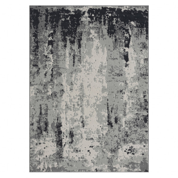 8' X 10' Gray Abstract Area Rug