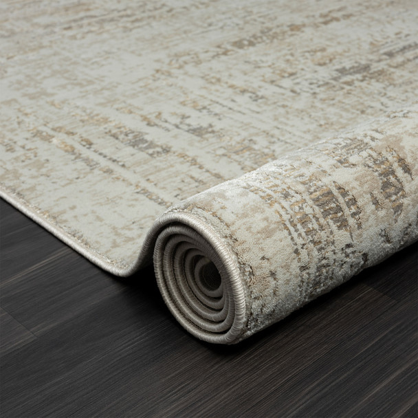 5' X 8' Beige Abstract Distressed Area Rug