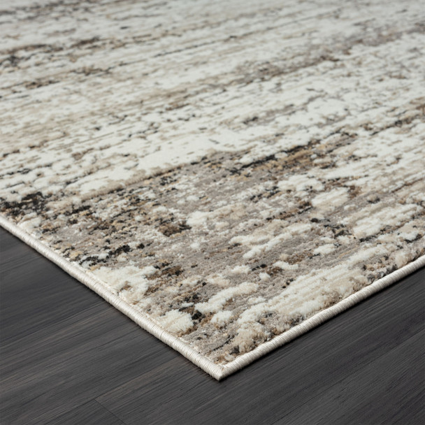 5' X 8' Beige Abstract Distressed Area Rug