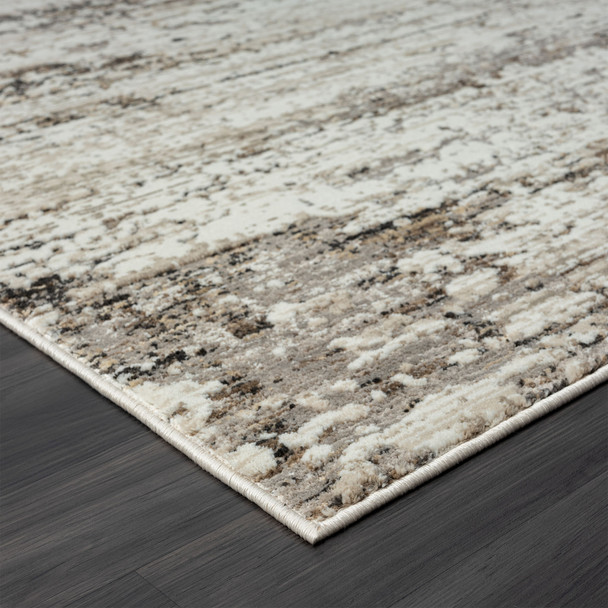 8' X 10' Beige Abstract Distressed Area Rug