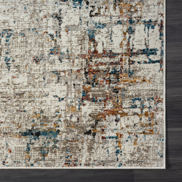 8' X 10' Gray Abstract Distressed Area Rug