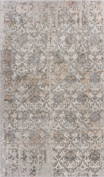 8' X 11' Cream Abstract Distressed Area Rug