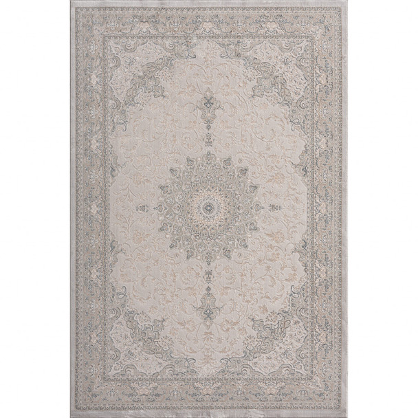 8' X 11' Gray Medallion Area Rug