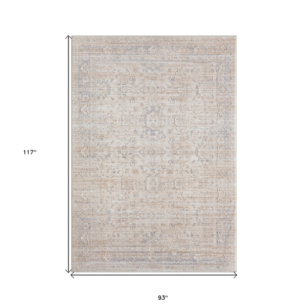 8' X 10' Gray Botanical Area Rug