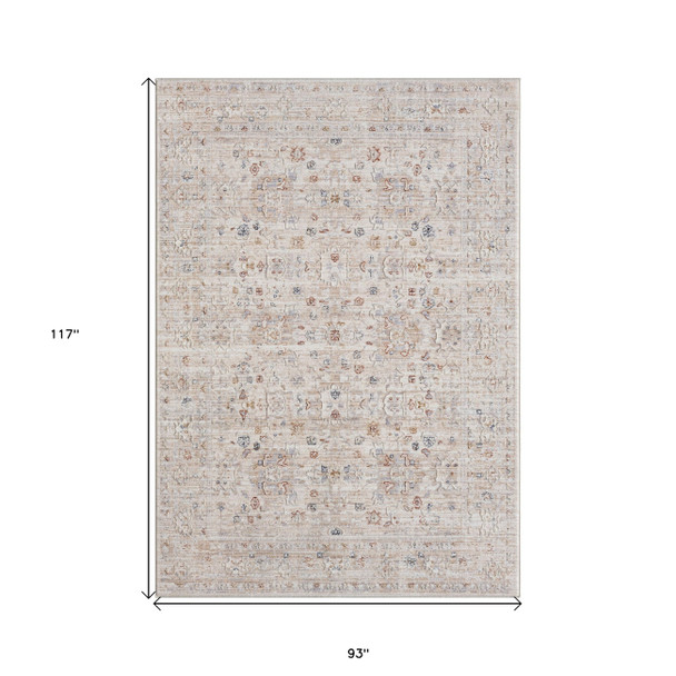 8' X 10' Beige Botanical Area Rug