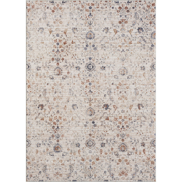 5' X 8' Ivory Floral Area Rug