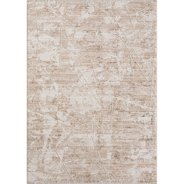 5' X 8' Beige Abstract Area Rug