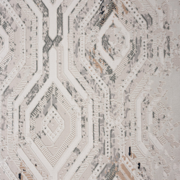 8' X 10' Cream Abstract Distressed Area Rug
