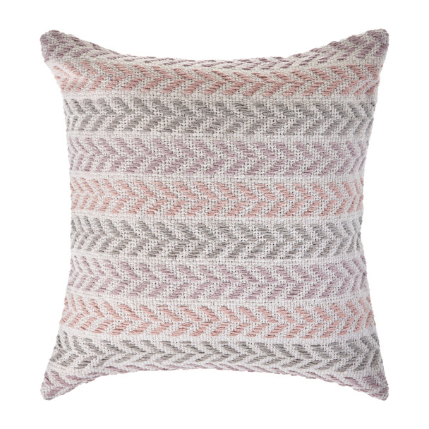 Set Of Two 18" X 18" White Chevron Zippered 100% Cotton Throw Pillow