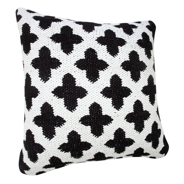 Set Of Two 20" X 20" White Geometric Zippered 100% Cotton Throw Pillow