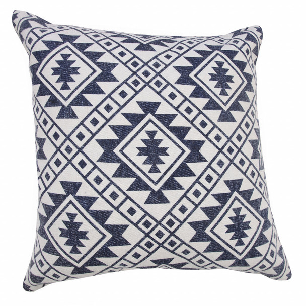 Set Of Two 20" X 20" White Geometric Zippered 100% Cotton Throw Pillow