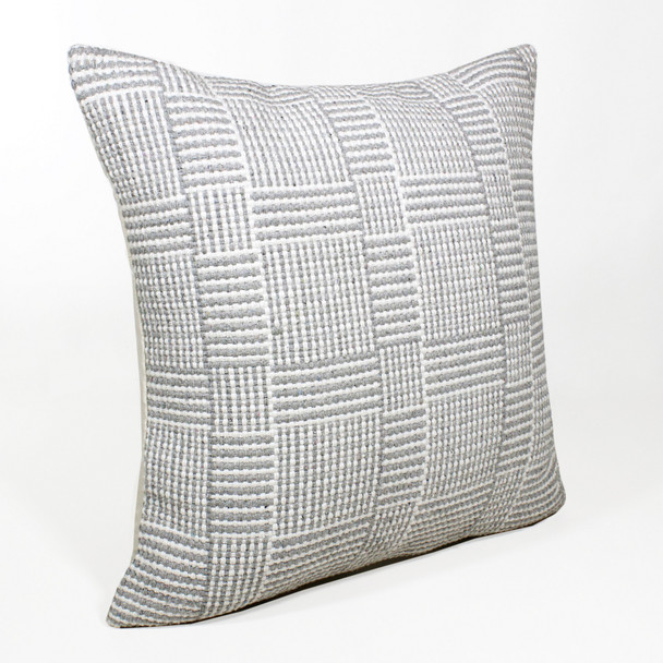 Set Of Two 20" X 20" Gray Geometric Zippered 100% Cotton Throw Pillow