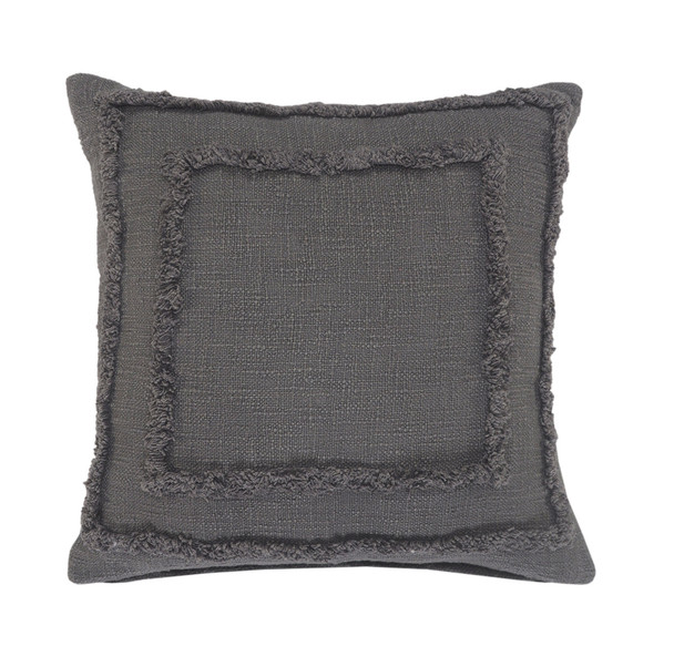 Set Of Two 20" X 20" Gray Geometric Zippered 100% Cotton Throw Pillow