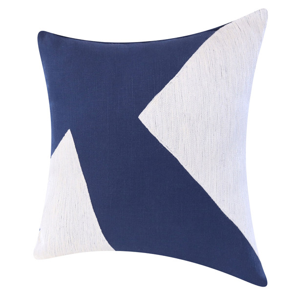 Set Of Two 20" X 20" Blue Abstract Zippered 100% Cotton Throw Pillow