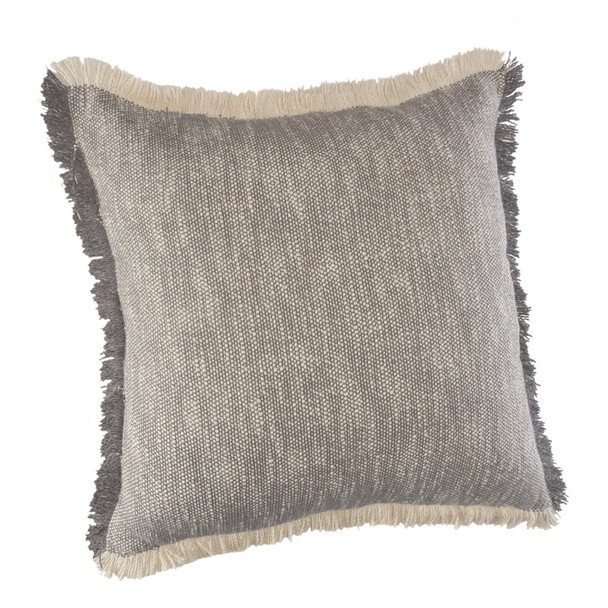 Set Of Two 20" X 20" Gray Abstract Zippered 100% Cotton Throw Pillow