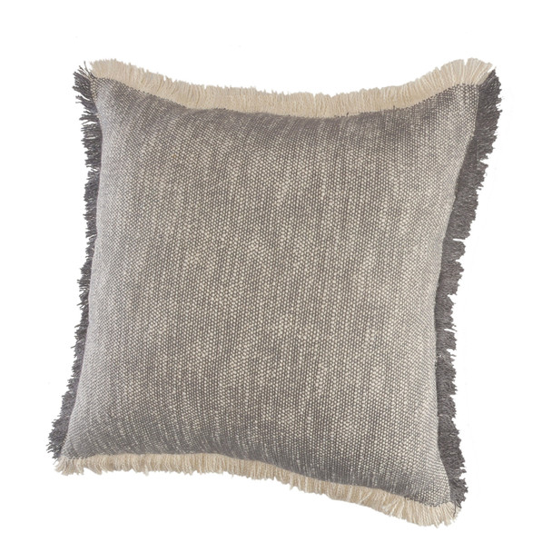 Set Of Two 20" X 20" Gray Abstract Zippered 100% Cotton Throw Pillow