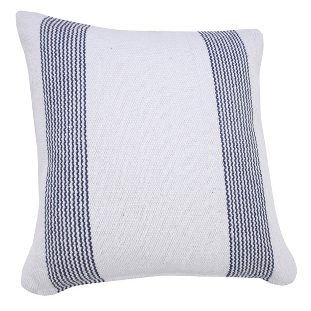 Set Of Two 20" X 20" Blue Geometric Zippered 100% Cotton Throw Pillow