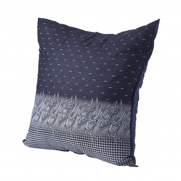 Set Of Two 20" X 20" Blue Geometric Zippered 100% Cotton Throw Pillow