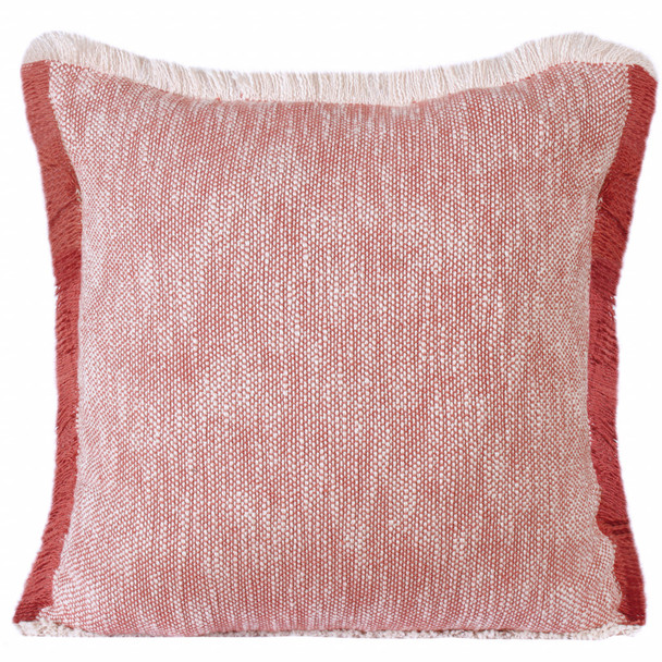 Set Of Two 20" X 20" Red Geometric Zippered 100% Cotton Throw Pillow