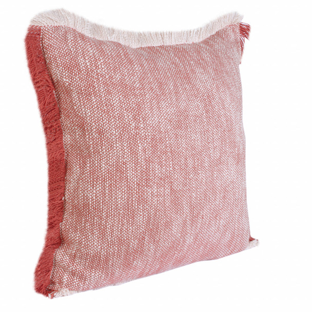 Set Of Two 20" X 20" Red Geometric Zippered 100% Cotton Throw Pillow