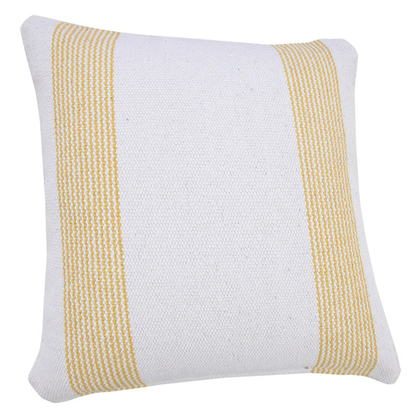 Set Of Two 20" X 20" Yellow Geometric Zippered 100% Cotton Throw Pillow