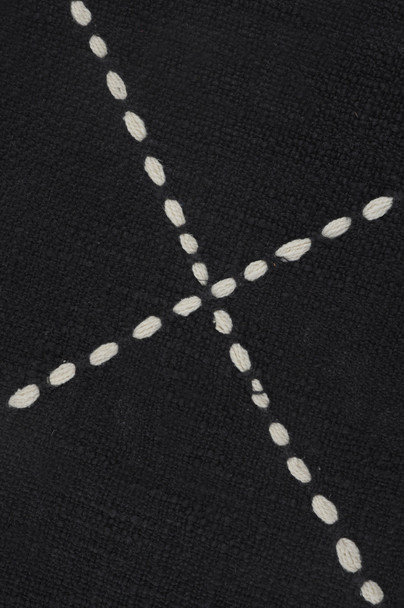 Set Of Two 20" X 20" Black Geometric Zippered 100% Cotton Throw Pillow