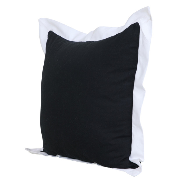 Set Of Two 20" X 20" Black Geometric Zippered 100% Cotton Throw Pillow