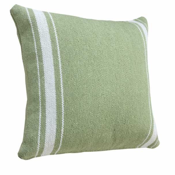 Set Of Two 20" X 20" Green Geometric Zippered 100% Cotton Throw Pillow