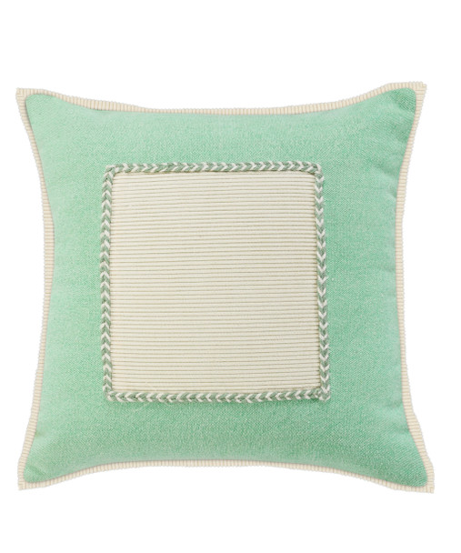 Set Of Two 20" X 20" Green Zippered 100% Cotton Throw Pillow