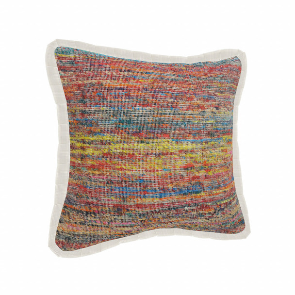 Set Of Two 20" X 20" Multicolored Geometric Zippered Polyester Throw Pillow