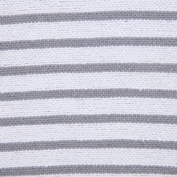 Set Of Two 20" X 20" Gray Striped Zippered 100% Cotton Throw Pillow