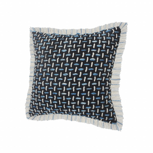 Set Of Two 20" X 20" Black Geometric Zippered Polyester And Cotton Blend Throw Pillow