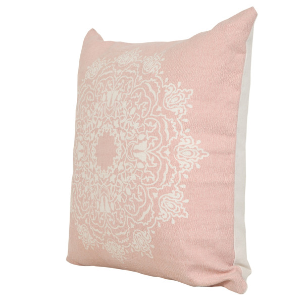 Set Of Two 20" X 20" Pink Geometric Zippered 100% Cotton Throw Pillow