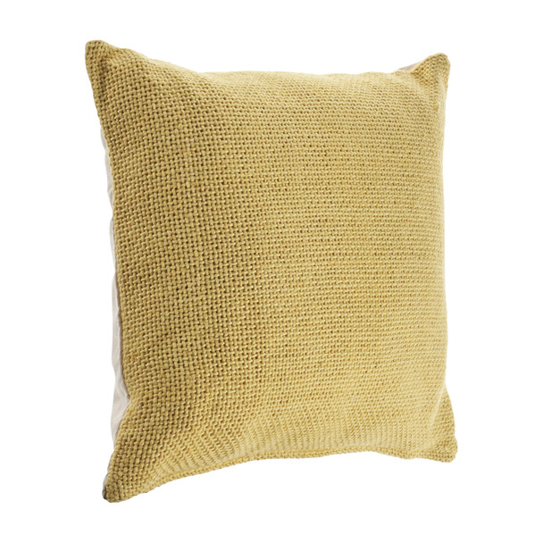 Set Of Two 18" X 18" Yellow Solid Color Zippered 100% Cotton Throw Pillow