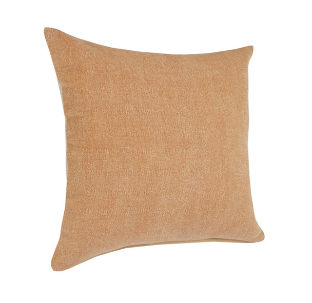 Set Of Two 20" X 20" Brown Solid Color Zippered 100% Cotton Throw Pillow