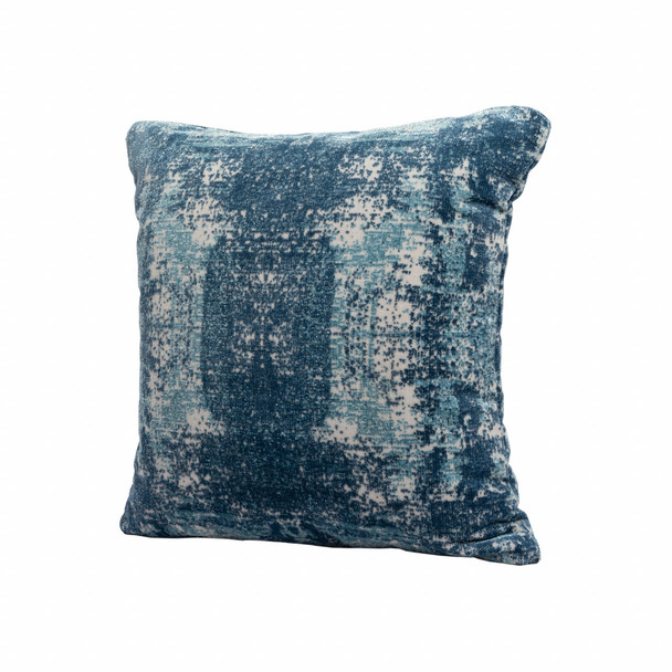 Set Of Two 20" X 20" Blue Abstract Zippered Polyester Throw Pillow