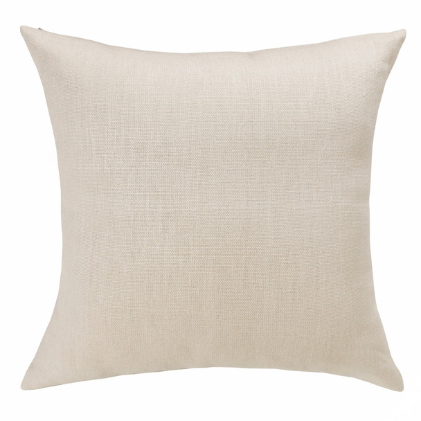 Set Of Two 20" X 20" Cream Solid Color Zippered Linen Throw Pillow