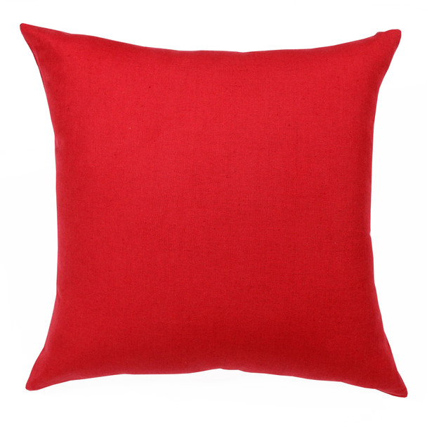 Set Of Two 20" X 20" Red Solid Color Zippered Linen Throw Pillow